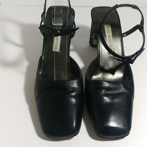 Ann Marino Sling Back Black Leather Shoes